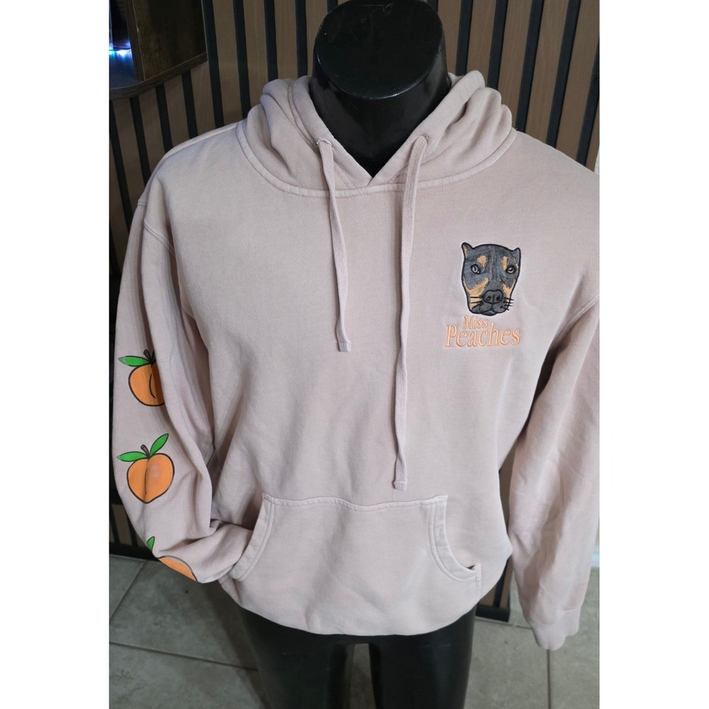 Miss Peaches Adopt Dont Shop Hoodie Mens Medium Pink Peach Independent PRM4500C